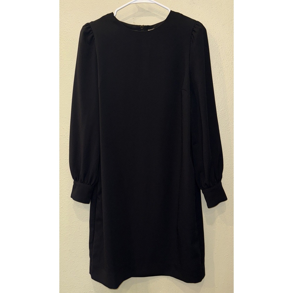 Jaeger Little Black Dress, Pearl Button On Sleeve, Pockets, Back Zip, EUC